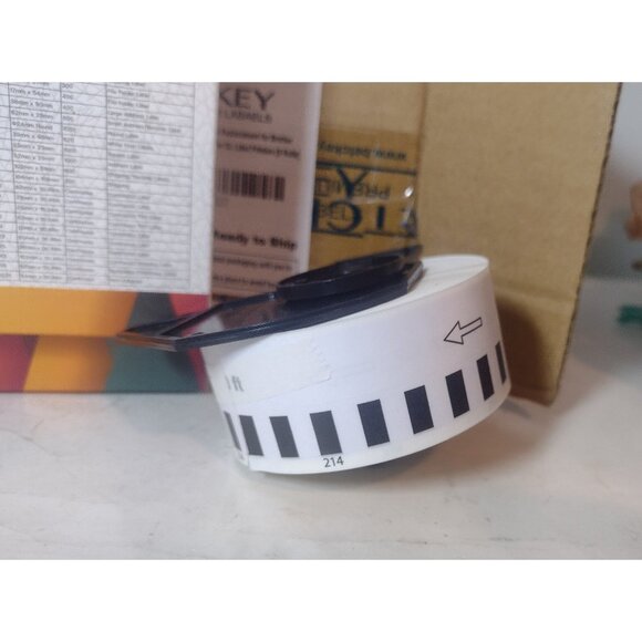 Betkey Thermal Continuous Label Replacement Brother DK-2214 5 Rolls 12mm x30.48m - Picture 1 of 4